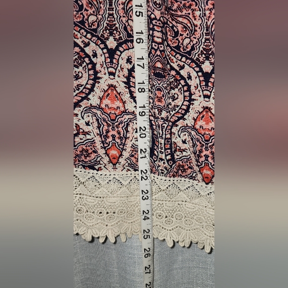 New Maurices Boho Cold Shoulder Short Sleeve Blouse Crochet Lace Hem Flowy Comfy - Picture 13 of 13